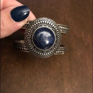 Silver and blue bracelet